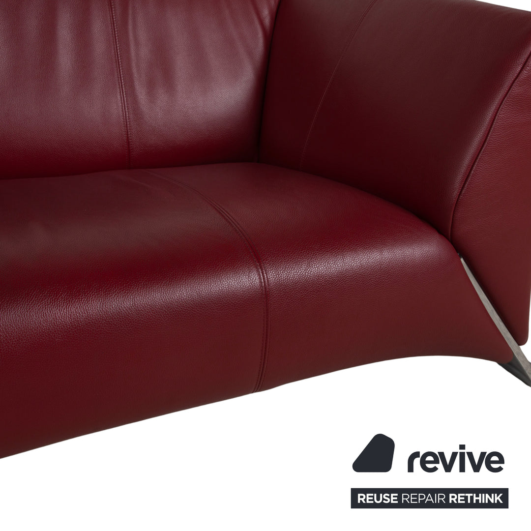 Rolf Benz 322 Garnitur Leder Dreisitzer Zweisitzer Rot Sofa Couch