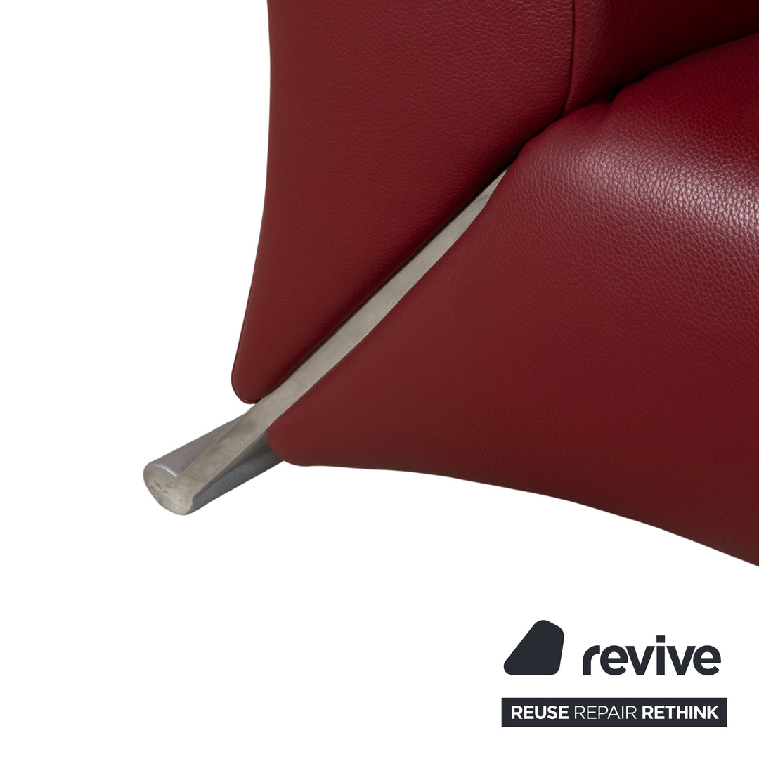 Rolf Benz 322 Garnitur Leder Dreisitzer Zweisitzer Rot Sofa Couch