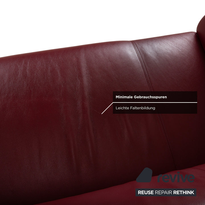 Rolf Benz 322 Garnitur Leder Dreisitzer Zweisitzer Rot Sofa Couch