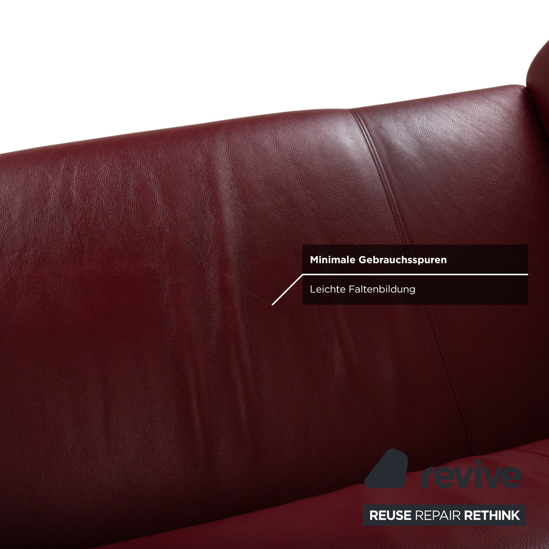 Rolf Benz 322 Garnitur Leder Dreisitzer Zweisitzer Rot Sofa Couch