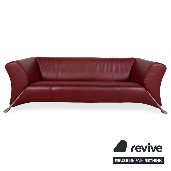 Rolf Benz 322 Garnitur Leder Dreisitzer Zweisitzer Rot Sofa Couch