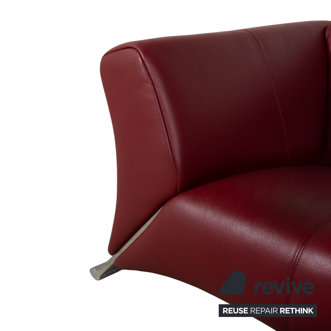 Rolf Benz 322 Garnitur Leder Dreisitzer Zweisitzer Rot Sofa Couch