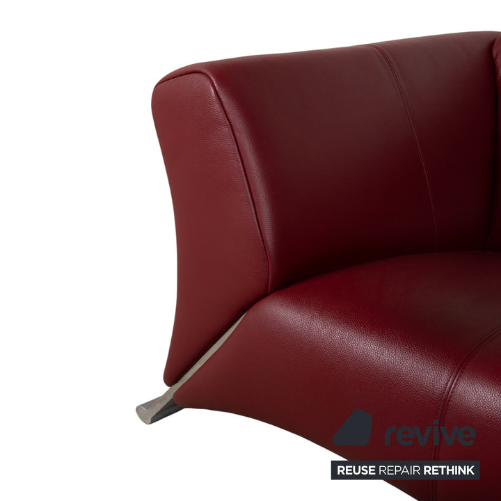 Rolf Benz 322 Garnitur Leder Dreisitzer Zweisitzer Rot Sofa Couch