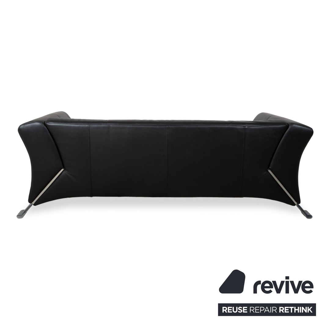 Rolf Benz 322 Garnitur Leder Zweisitzer Dreisitzer Schwarz Sofa Couch