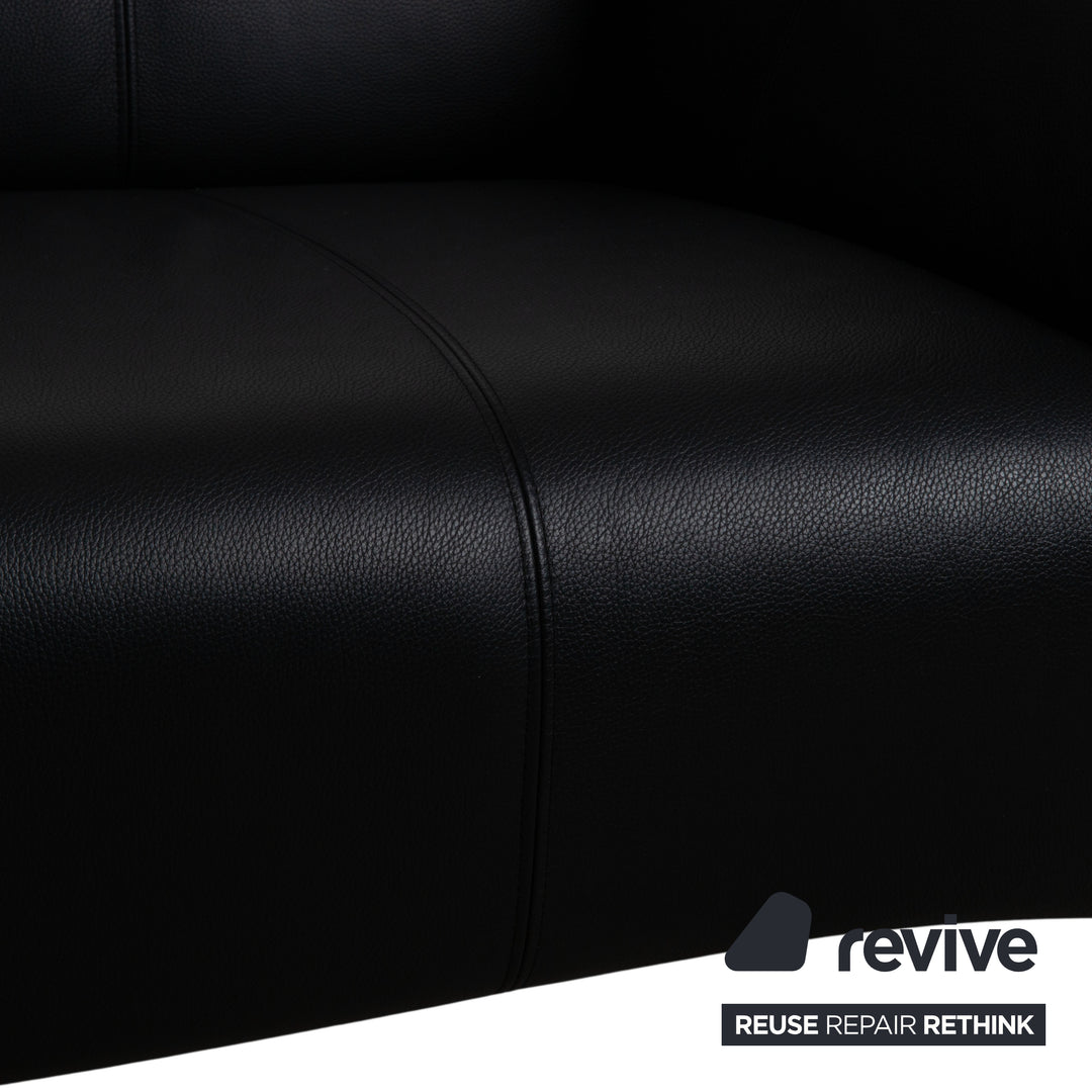 Rolf Benz 322 Garnitur Leder Zweisitzer Dreisitzer Schwarz Sofa Couch