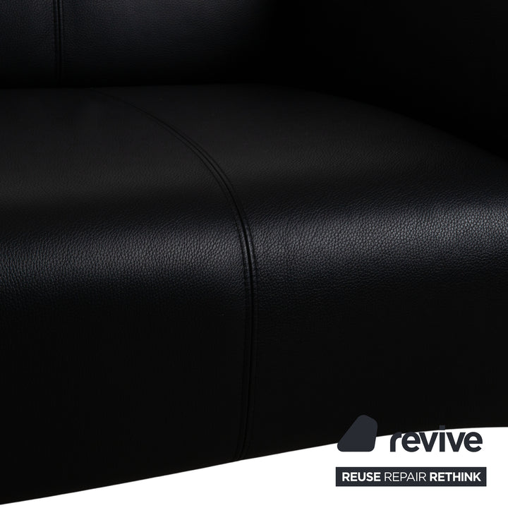 Rolf Benz 322 Garnitur Leder Zweisitzer Dreisitzer Schwarz Sofa Couch