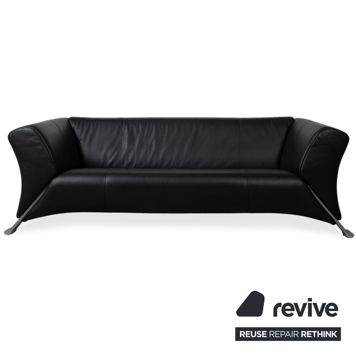 Rolf Benz 322 Garnitur Leder Zweisitzer Dreisitzer Schwarz Sofa Couch