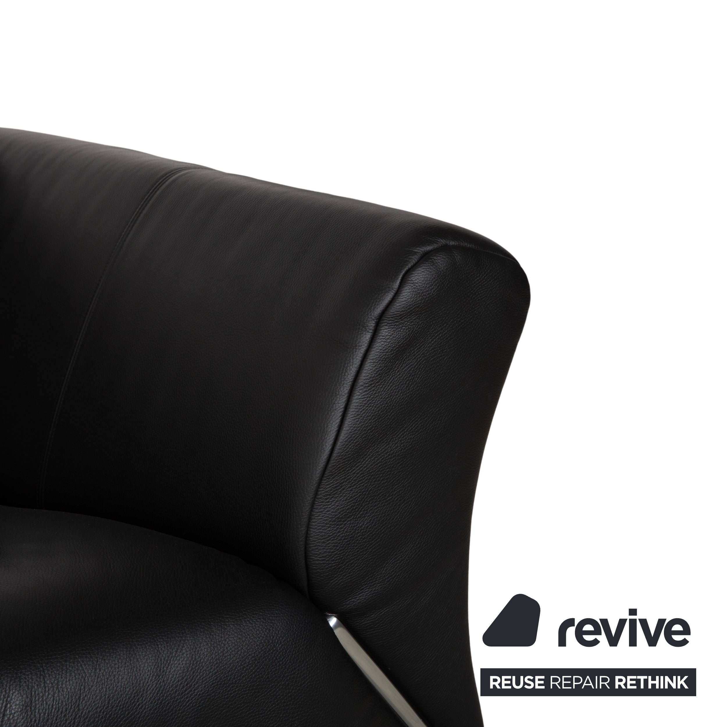 Rolf Benz 322 Leder 2x Dreisitzer Schwarz Sofa Couch