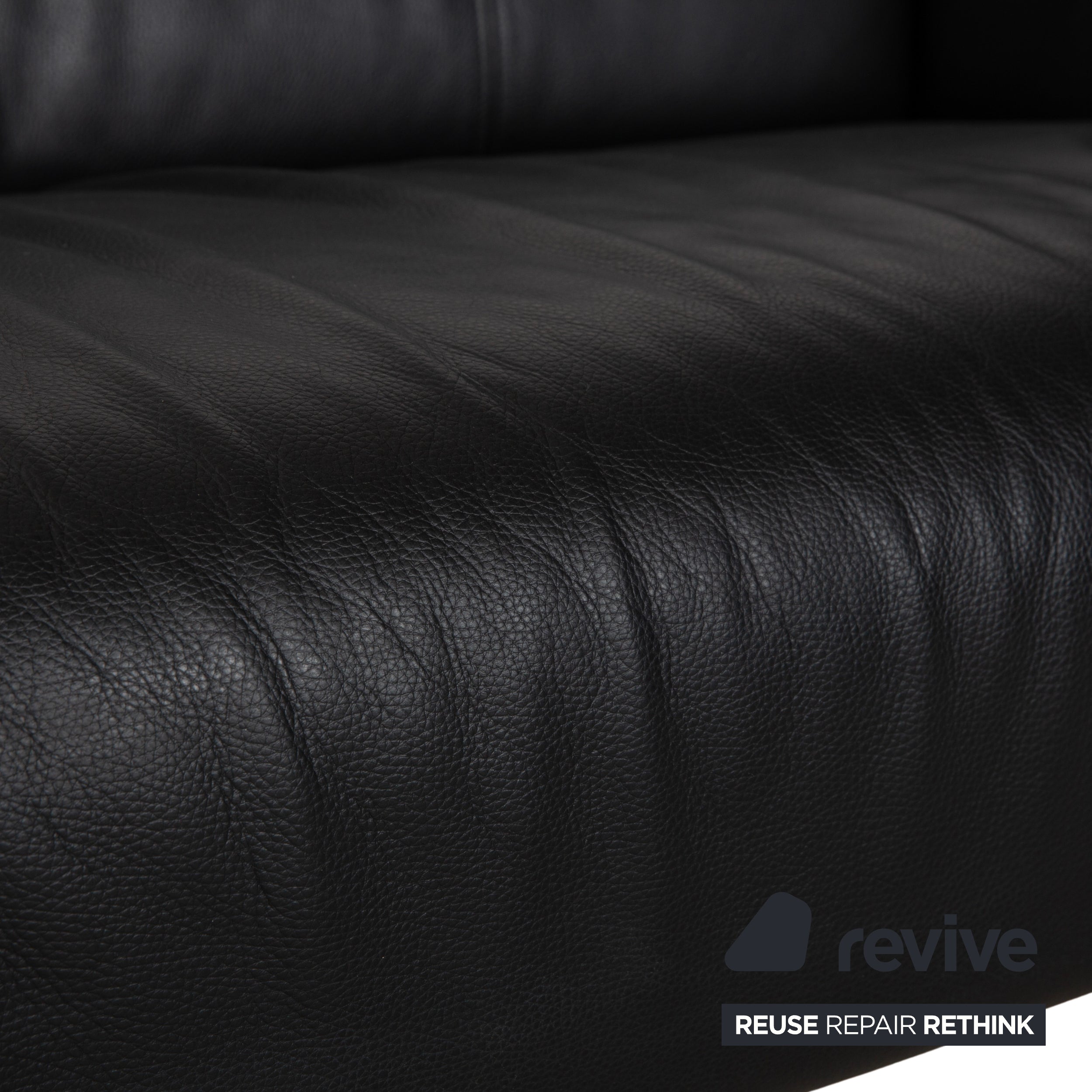 Rolf Benz 322 Leder 2x Dreisitzer Schwarz Sofa Couch