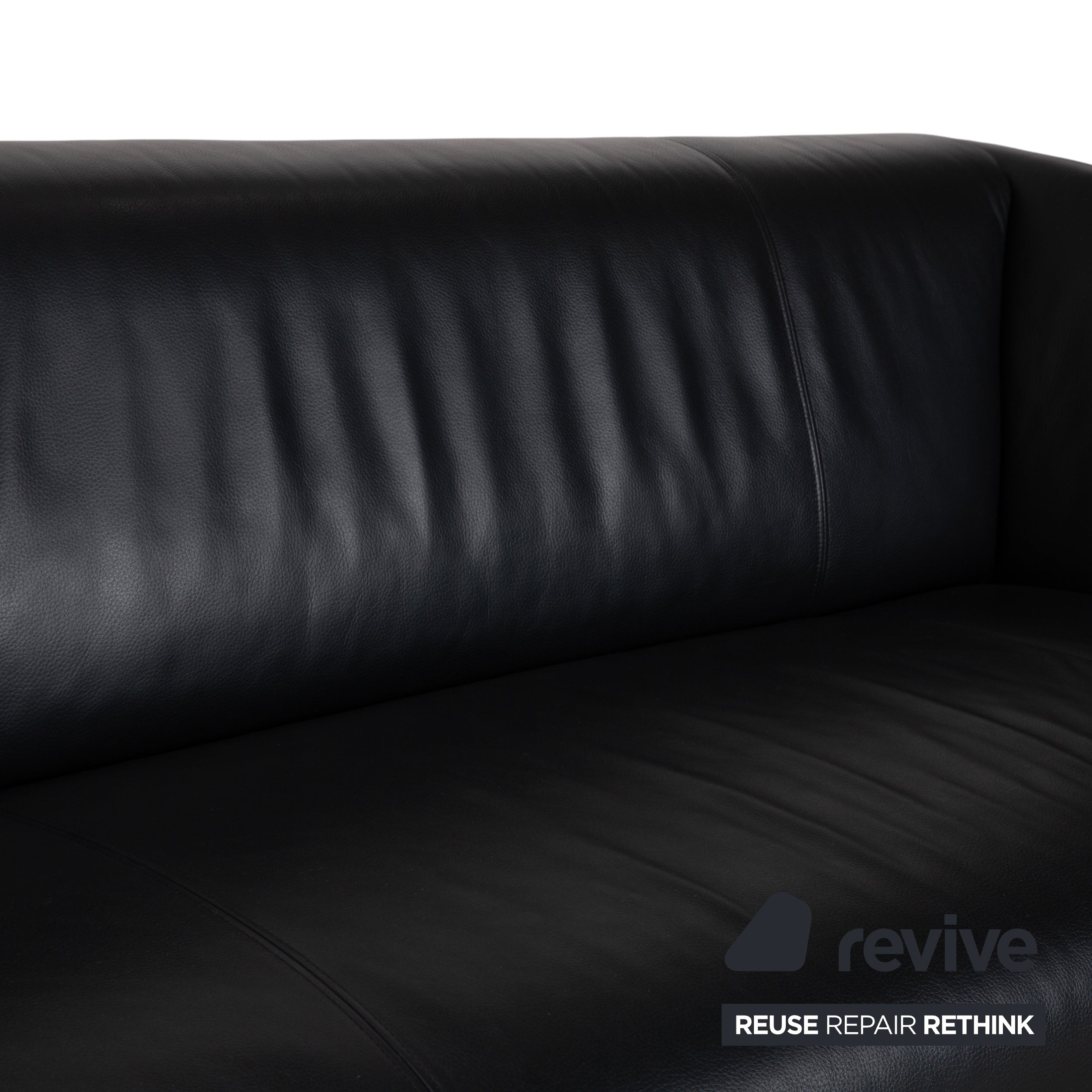 Rolf Benz 322 Leder 2x Dreisitzer Schwarz Sofa Couch
