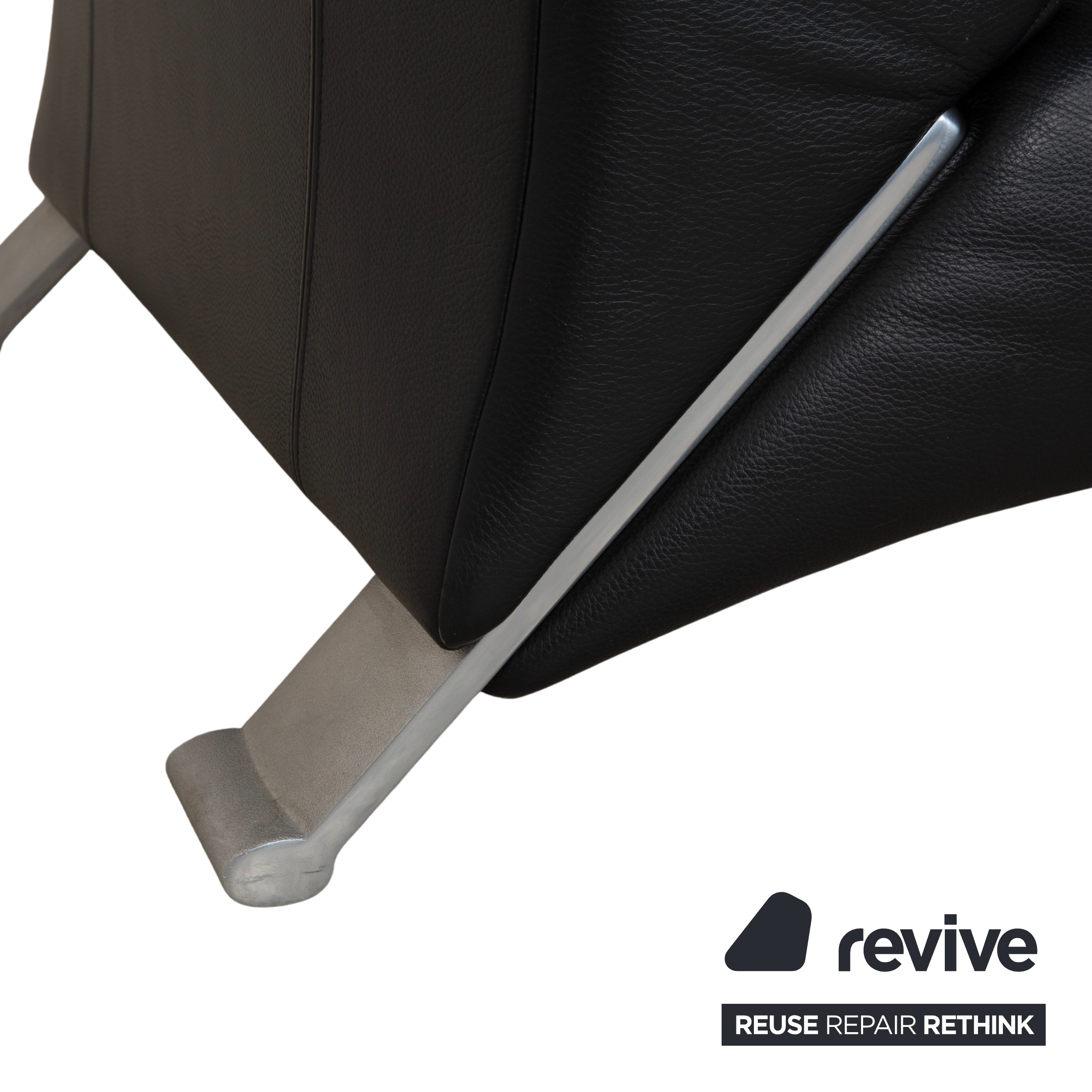 Rolf Benz 322 Leder 2x Dreisitzer Schwarz Sofa Couch