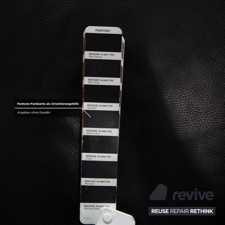 Rolf Benz 322 Leder 2x Dreisitzer Sessel Hocker Schwarz Sofa Couch