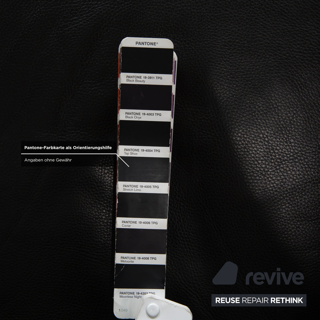 Rolf Benz 322 Leder 2x Dreisitzer Sessel Hocker Schwarz Sofa Couch