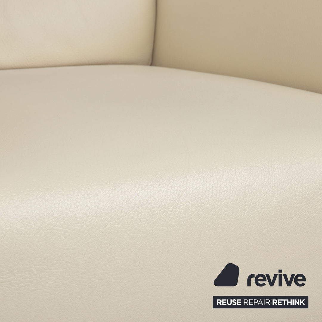 Rolf Benz 322 Leder 2x Sessel Weiß Creme