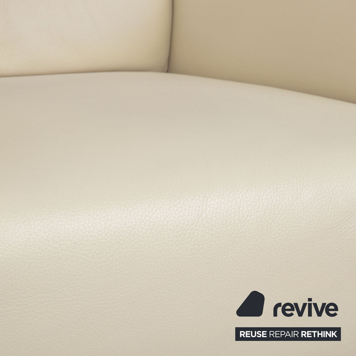 Rolf Benz 322 Leder 2x Sessel Weiß Creme