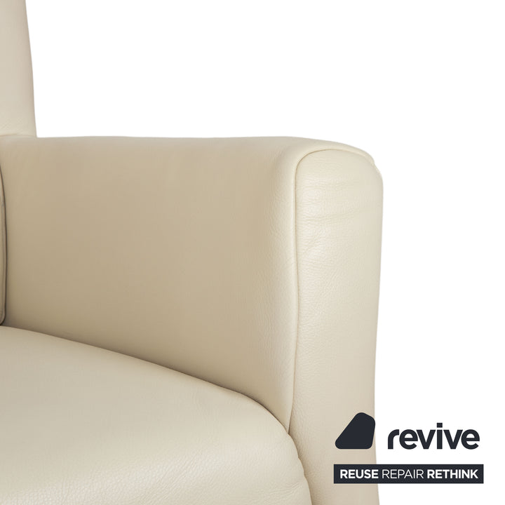 Rolf Benz 322 Leder 2x Sessel Weiß Creme