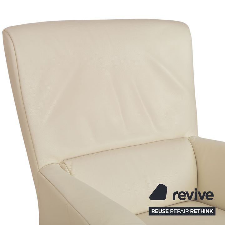 Rolf Benz 322 Cuir 2x Fauteuil Blanc Crème