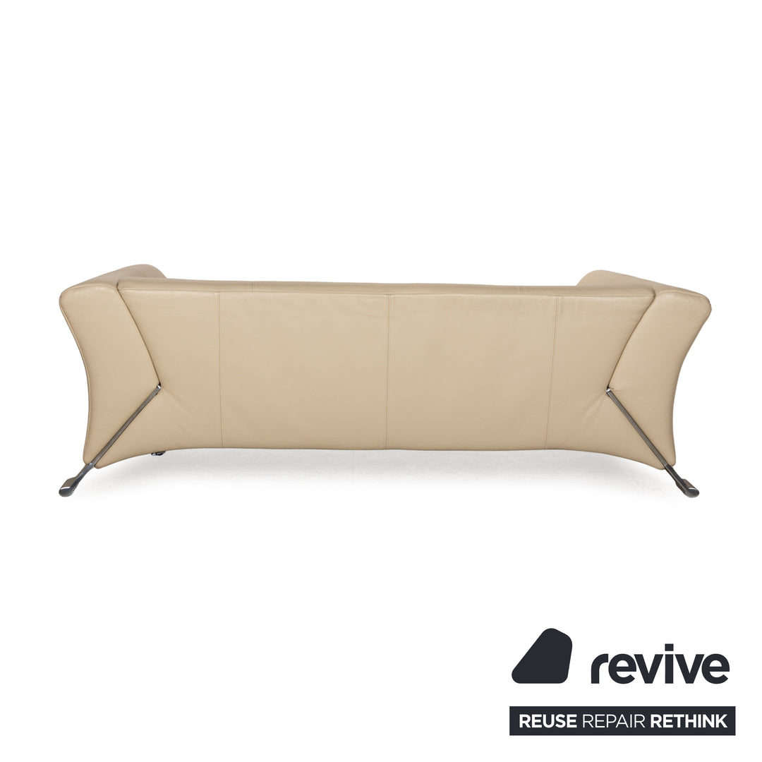 Rolf Benz 322 Leather Three-Seater Beige Sofa Couch