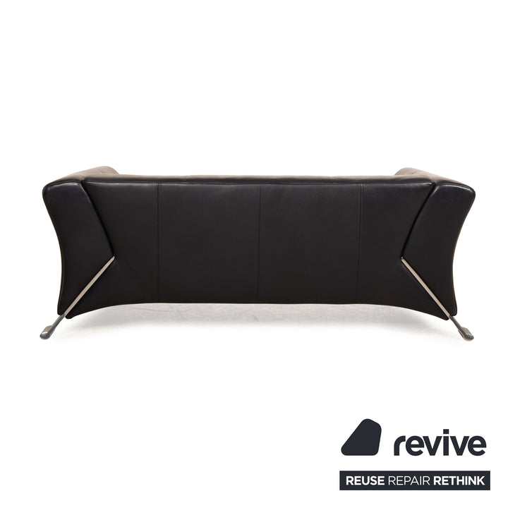 Rolf Benz 322 Leather Three-Seater Blue Dark Blue Sofa Couch