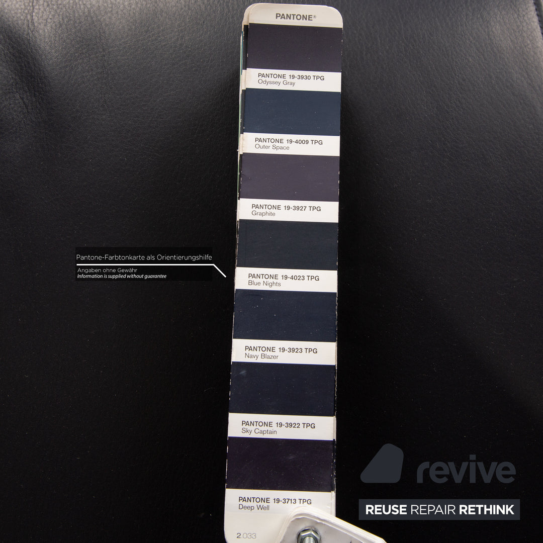 Rolf Benz 322 Leather Three-Seater Blue Dark Blue Sofa Couch