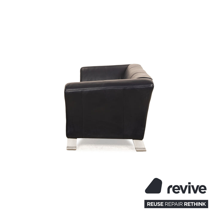 Rolf Benz 322 Leather Three-Seater Blue Dark Blue Sofa Couch