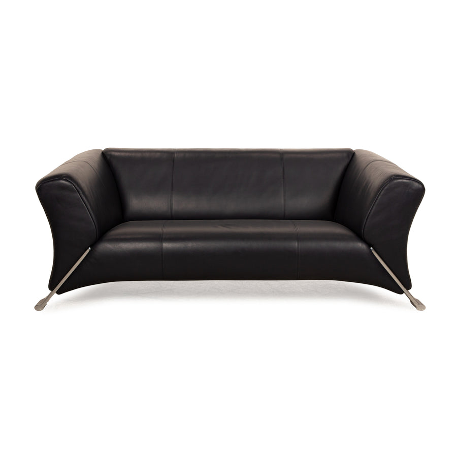 Rolf Benz 322 Leather Three-Seater Blue Dark Blue Sofa Couch