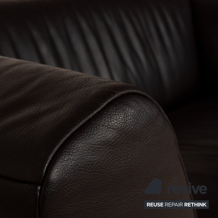 Rolf Benz 322 Leather Three-Seater Brown Red Sofa Couch