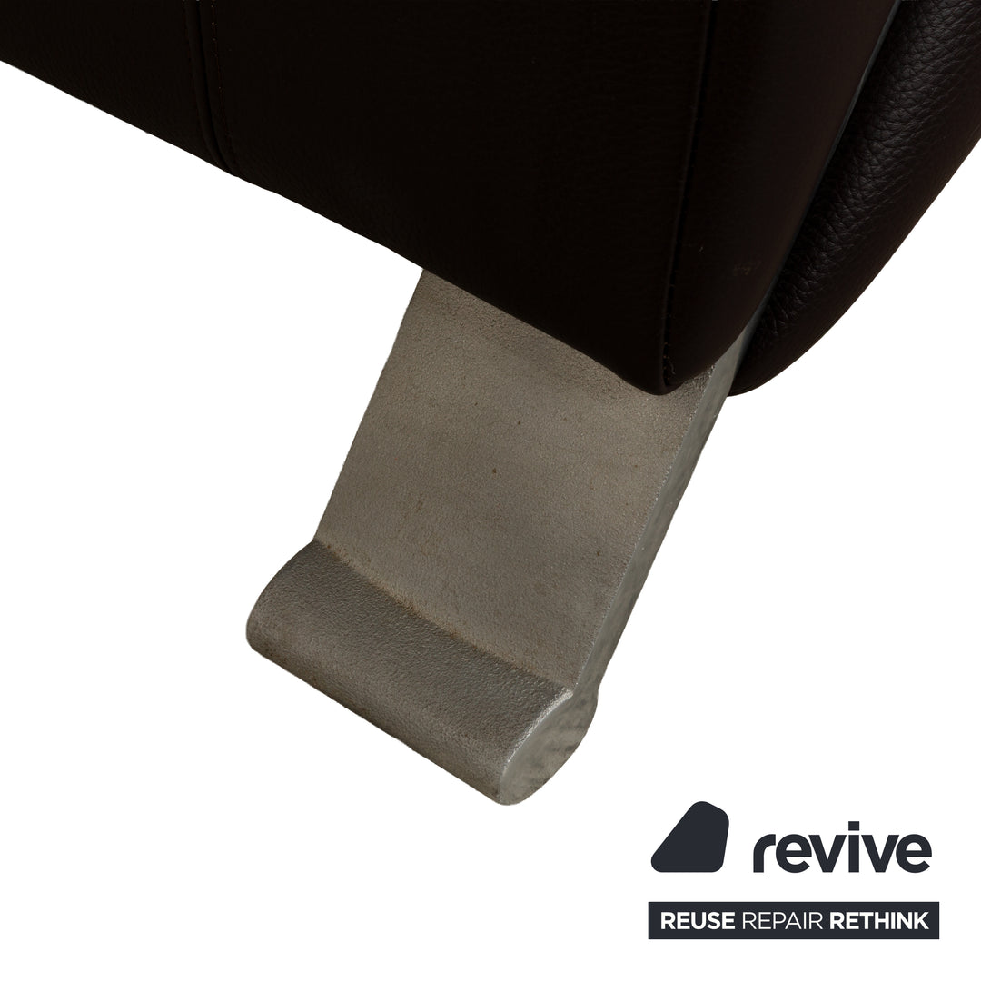 Rolf Benz 322 Leather Three-Seater Brown Red Sofa Couch