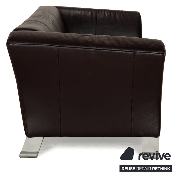 Rolf Benz 322 Leather Three-Seater Brown Red Sofa Couch