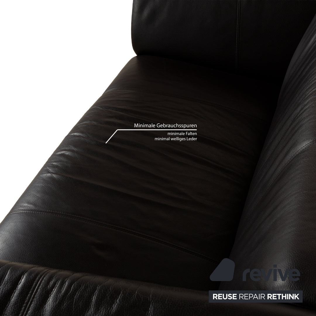 Rolf Benz 322 Leather Three-Seater Brown Red Sofa Couch