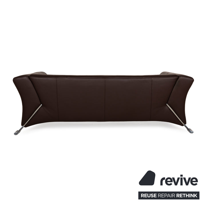 Rolf Benz 322 Leather Three-Seater Brown Sofa Couch