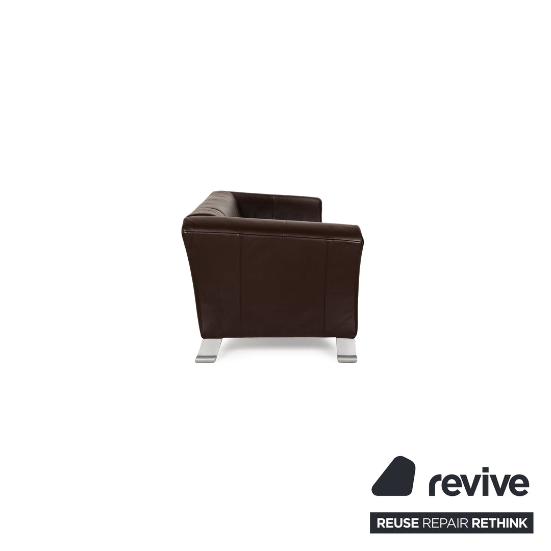 Canapé trois places en cuir marron Rolf Benz 322