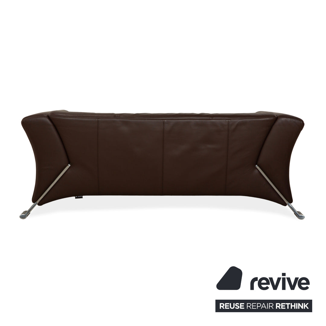 Rolf Benz 322 Leather Three-Seater Brown Sofa Couch