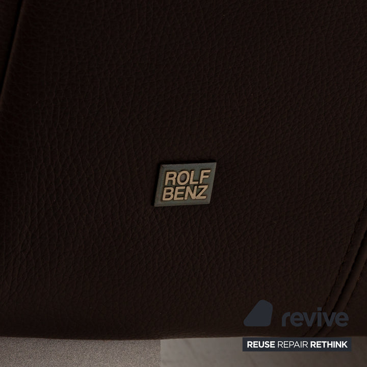 Canapé trois places en cuir marron Rolf Benz 322