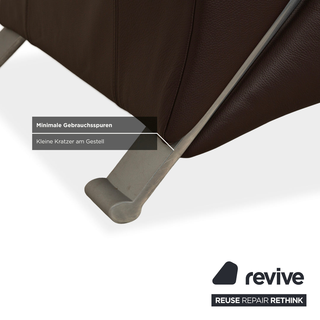 Rolf Benz 322 Leather Three-Seater Brown Sofa Couch