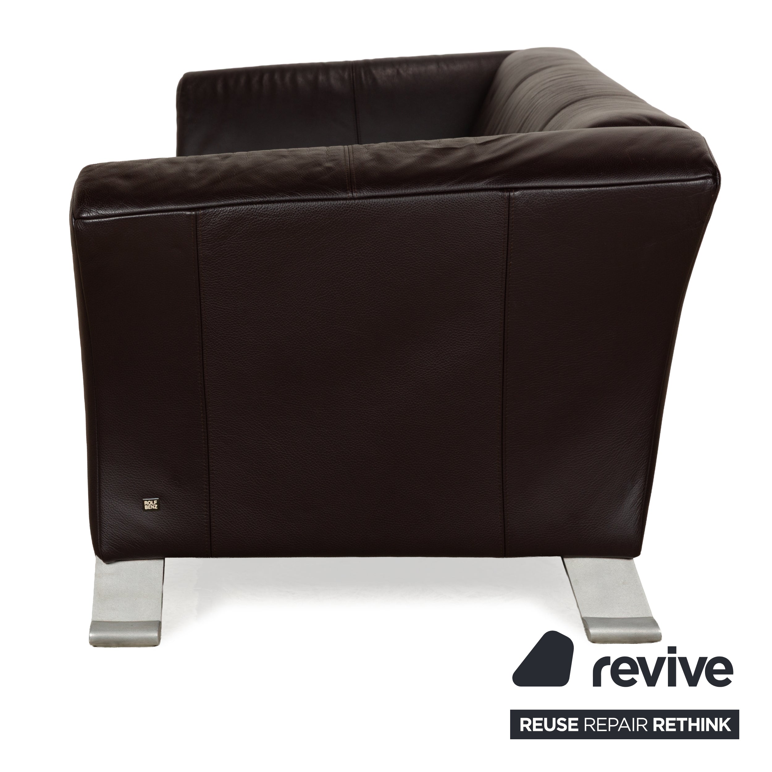 Canapé trois places en cuir marron rouge Rolf Benz 322