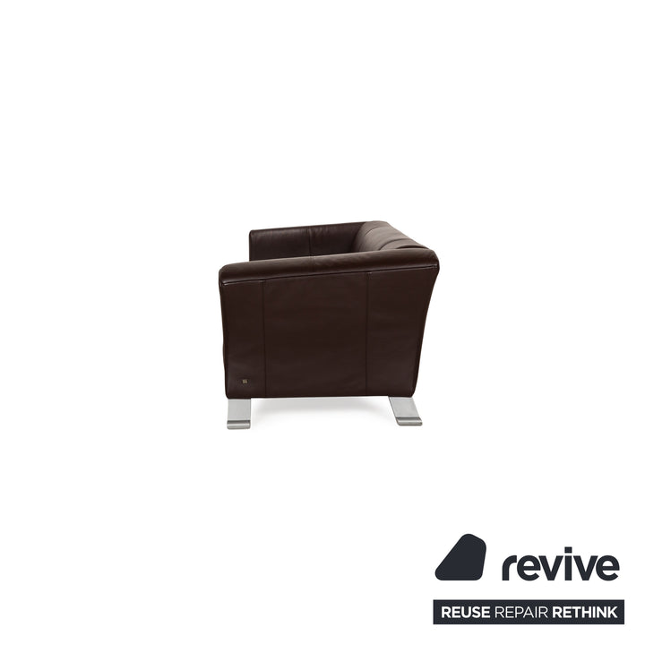 Canapé trois places en cuir marron Rolf Benz 322