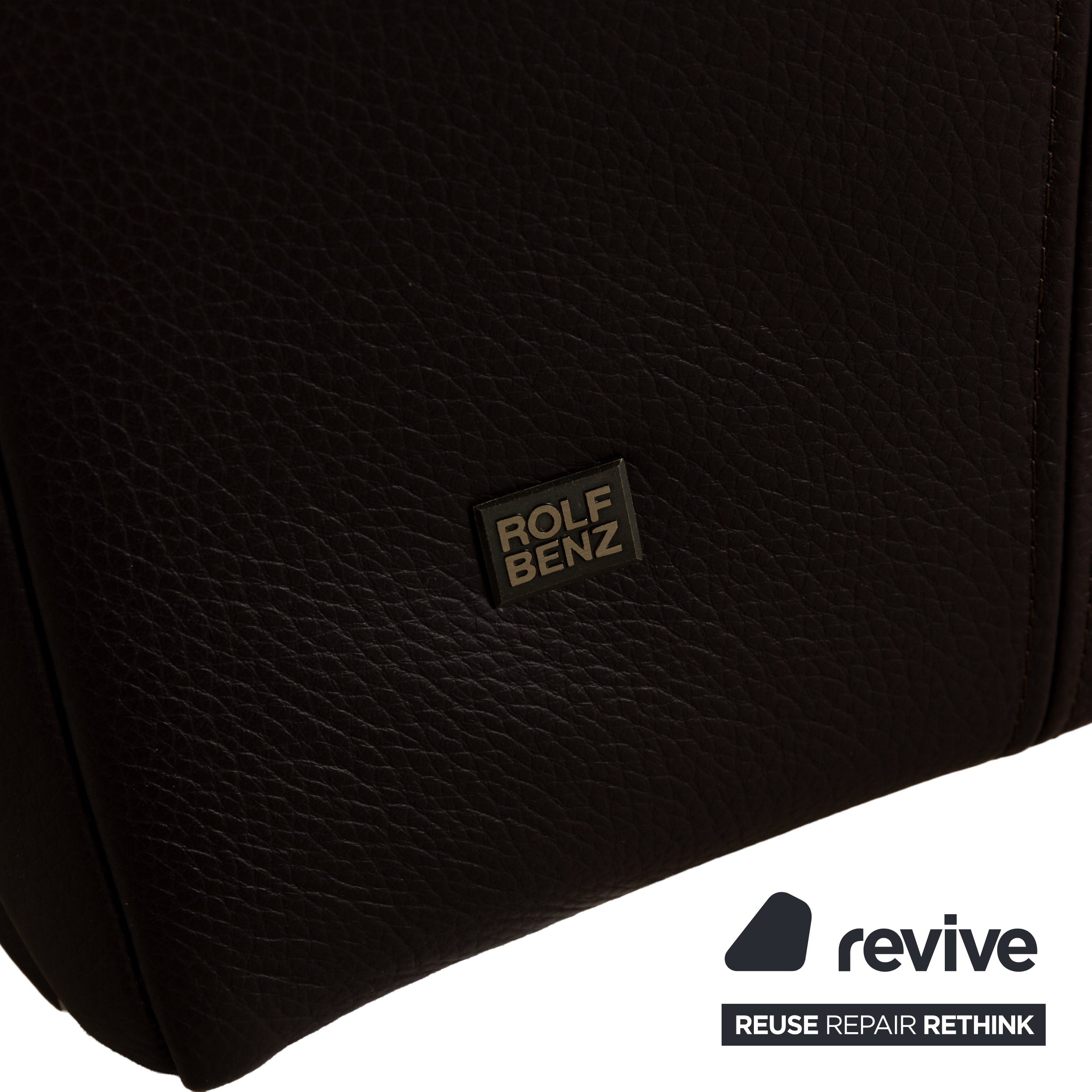 Canapé trois places en cuir marron rouge Rolf Benz 322
