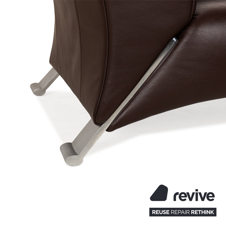Canapé trois places en cuir marron Rolf Benz 322