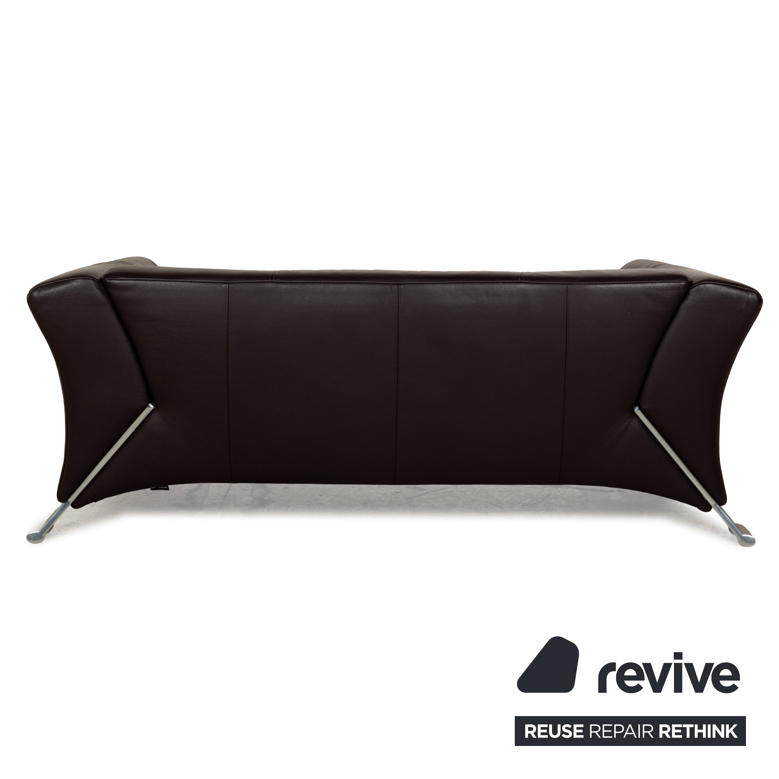Canapé trois places en cuir marron rouge Rolf Benz 322