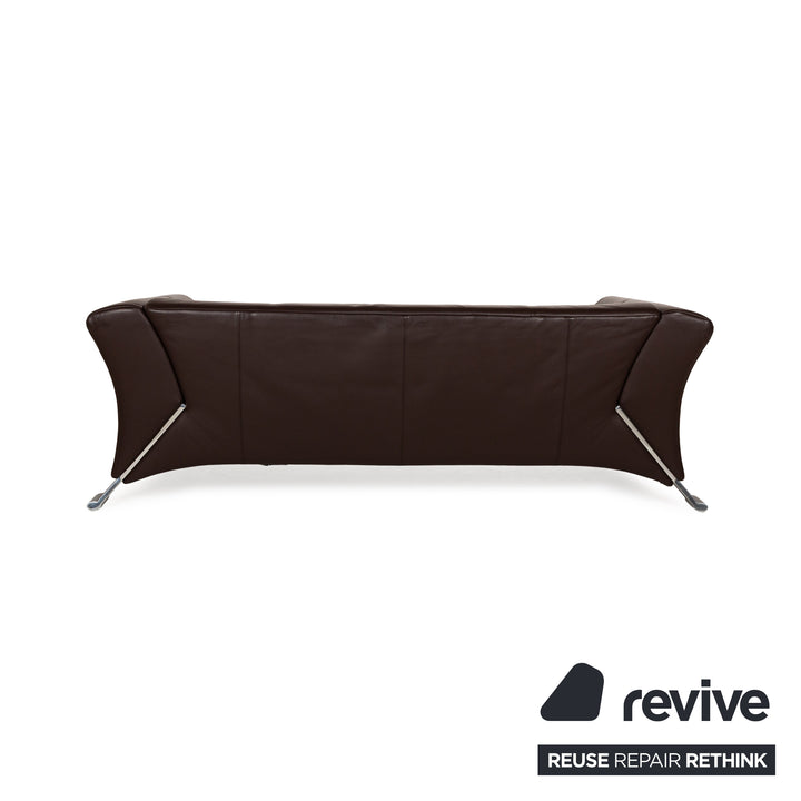 Canapé trois places en cuir marron Rolf Benz 322
