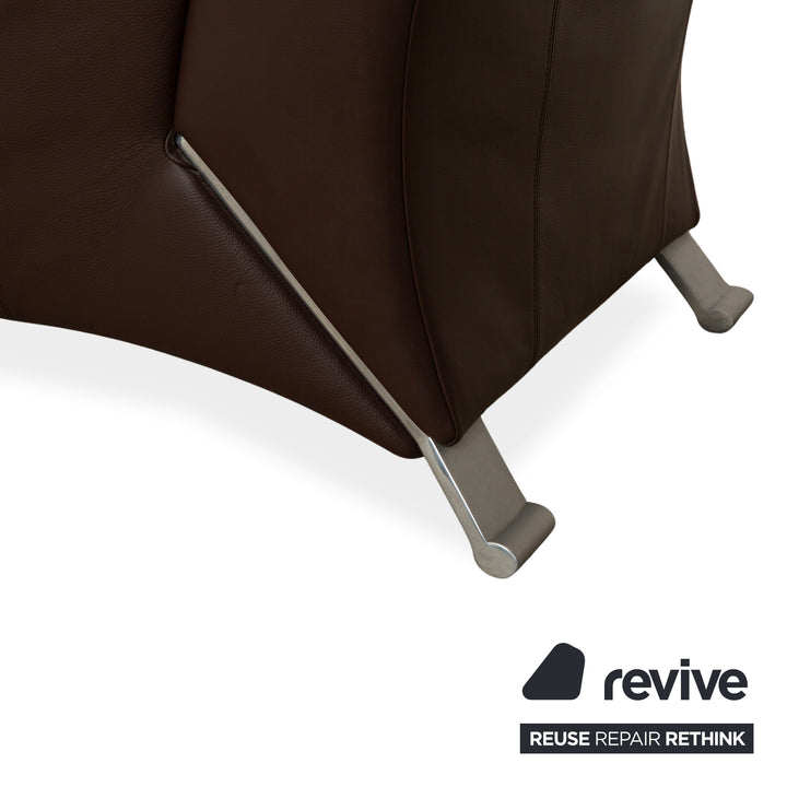 Canapé trois places en cuir marron Rolf Benz 322