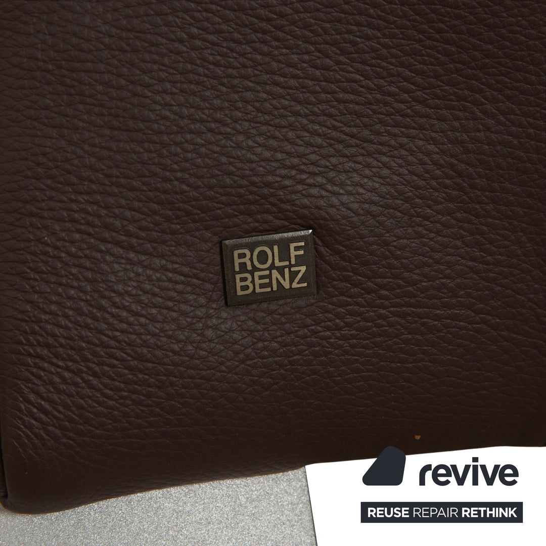 Canapé trois places en cuir marron Rolf Benz 322