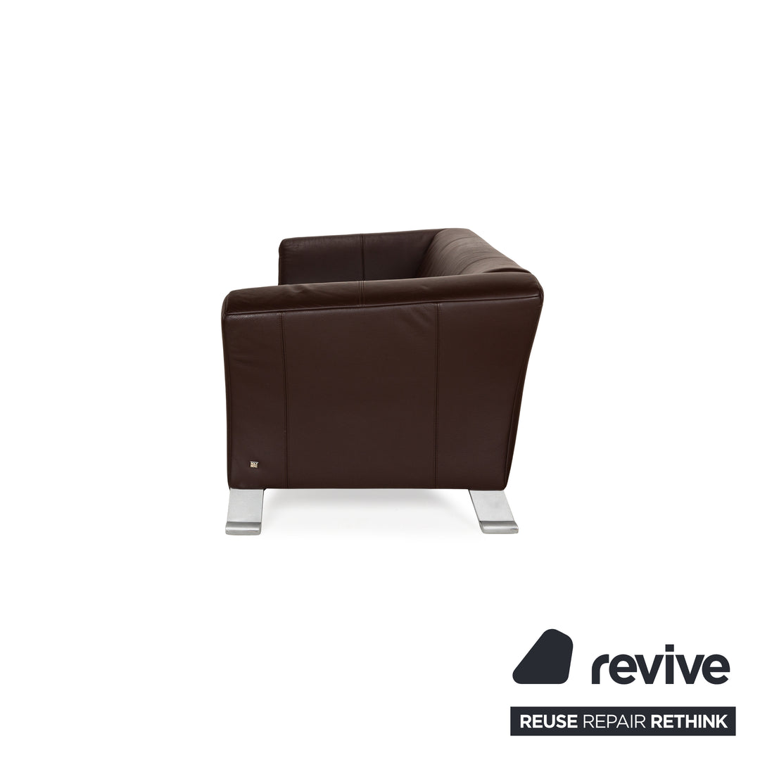 Rolf Benz 322 Leather Three-Seater Brown Sofa Couch