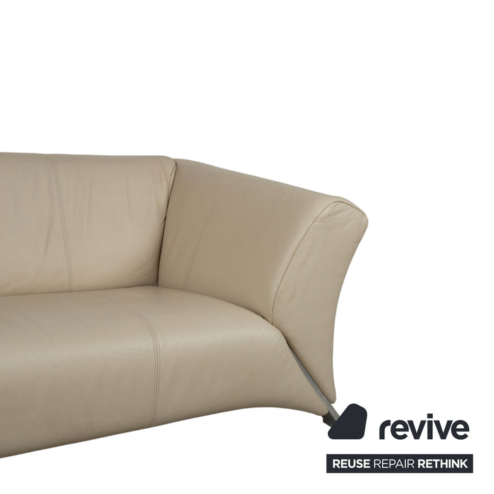 Rolf Benz 322 Leder Dreisitzer Beige Creme Sofa Couch