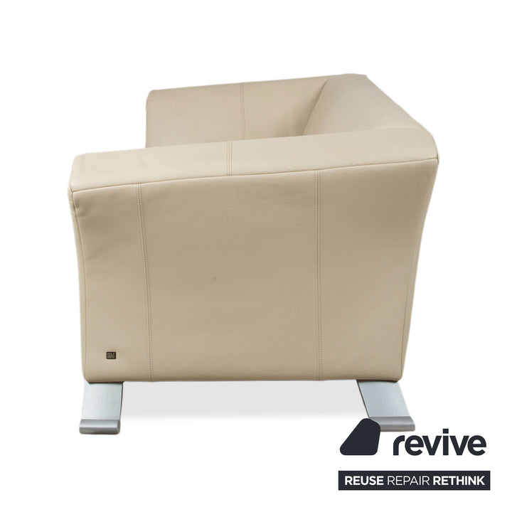 Rolf Benz 322 Leder Dreisitzer Beige Creme Sofa Couch