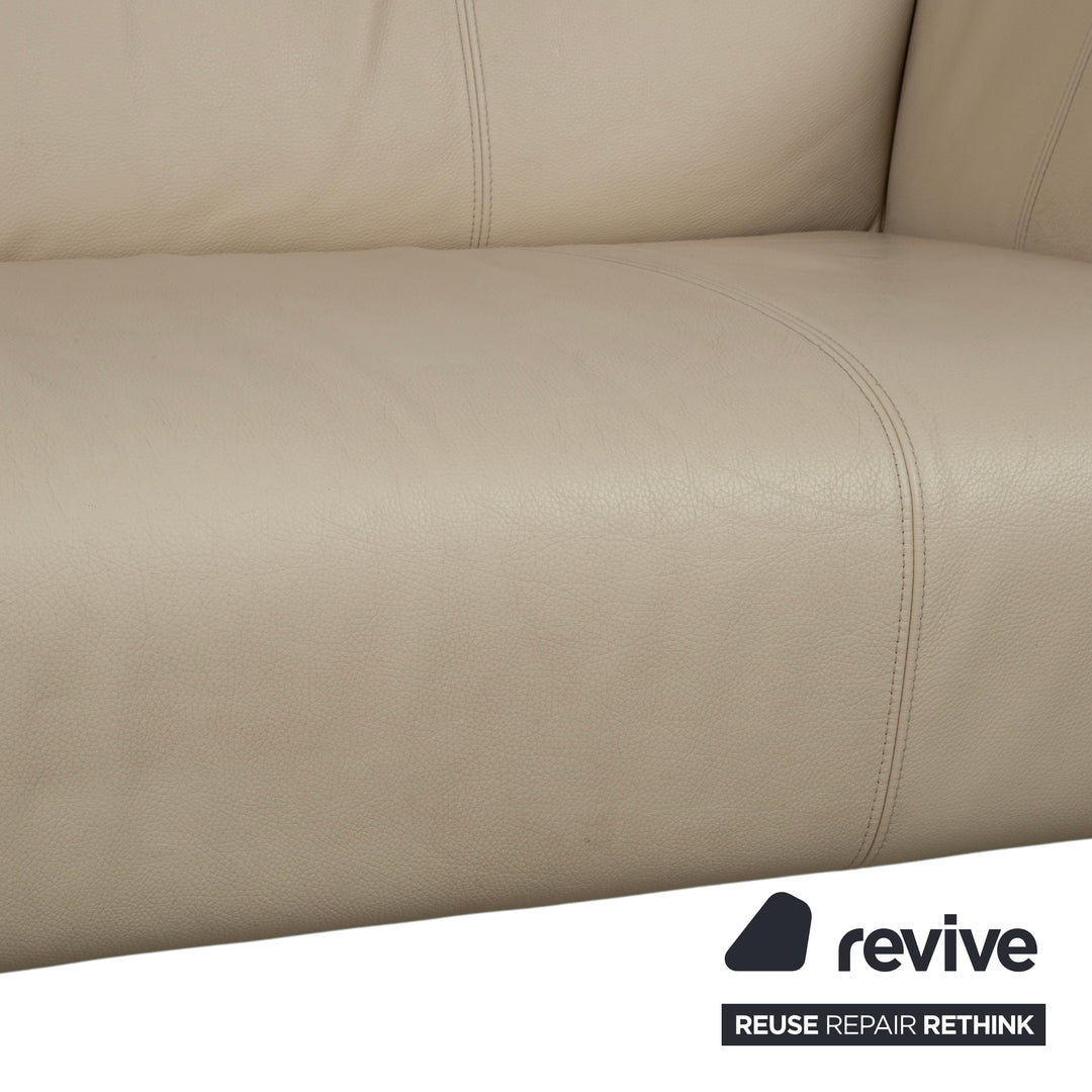 Rolf Benz 322 Leder Dreisitzer Beige Creme Sofa Couch