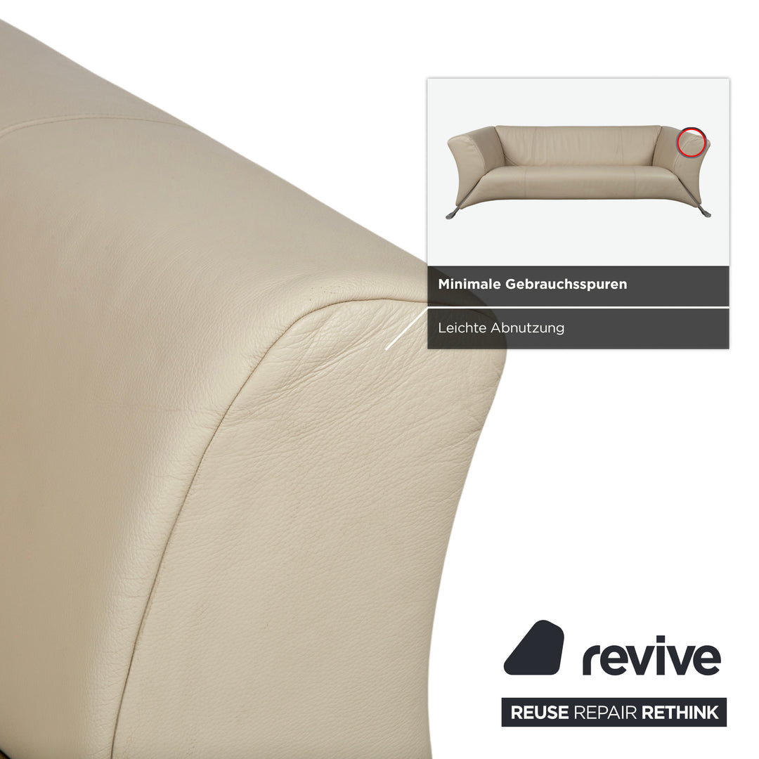 Rolf Benz 322 Leder Dreisitzer Beige Creme Sofa Couch