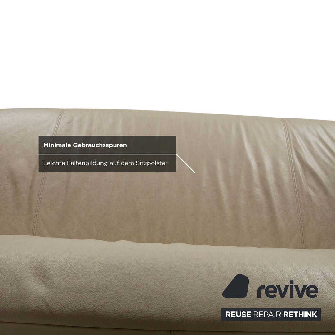 Rolf Benz 322 Leder Dreisitzer Beige Creme Sofa Couch