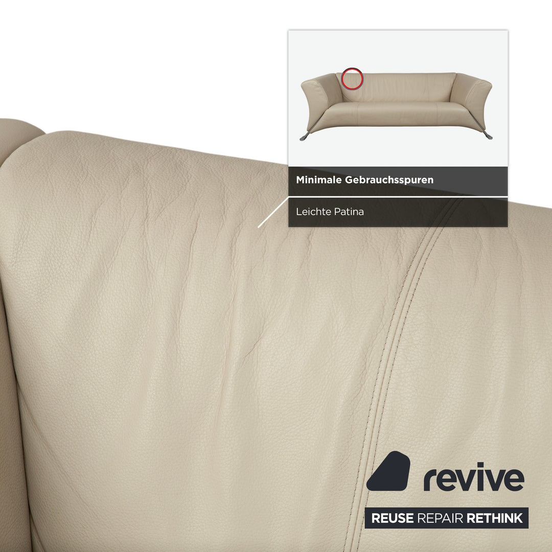 Rolf Benz 322 Leder Dreisitzer Beige Creme Sofa Couch